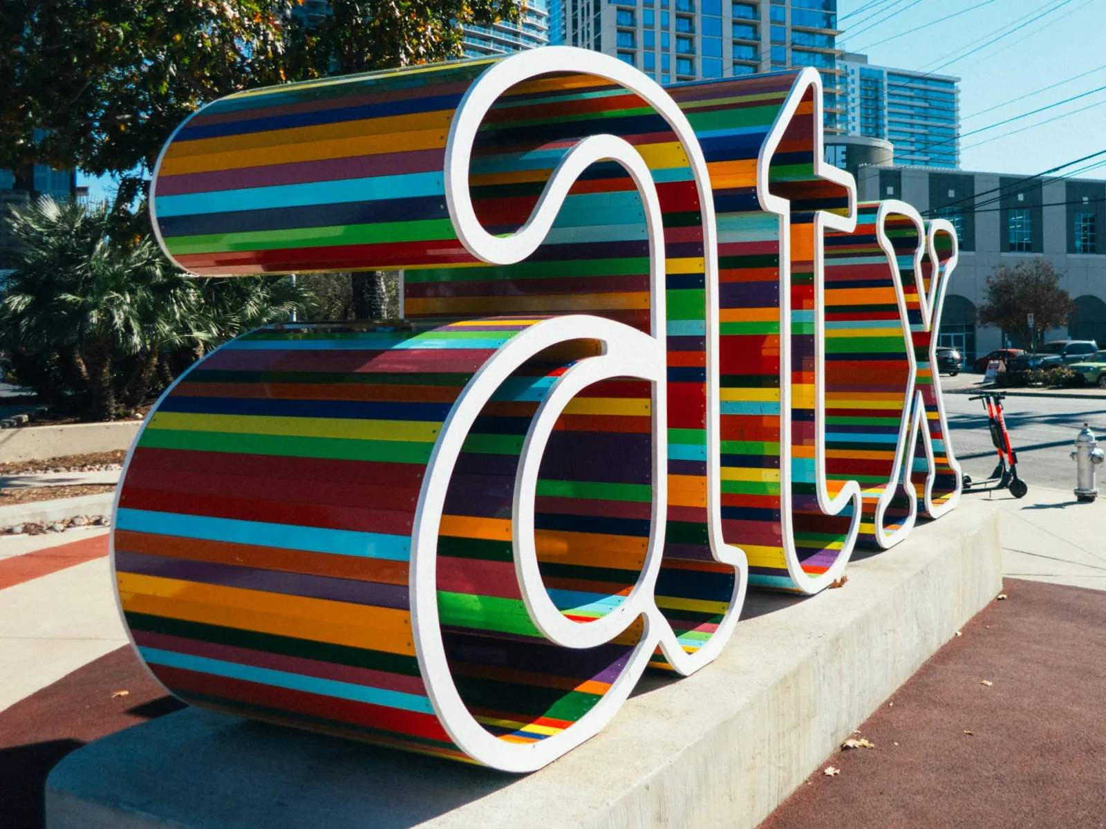 Colorful ATX sign in Austin