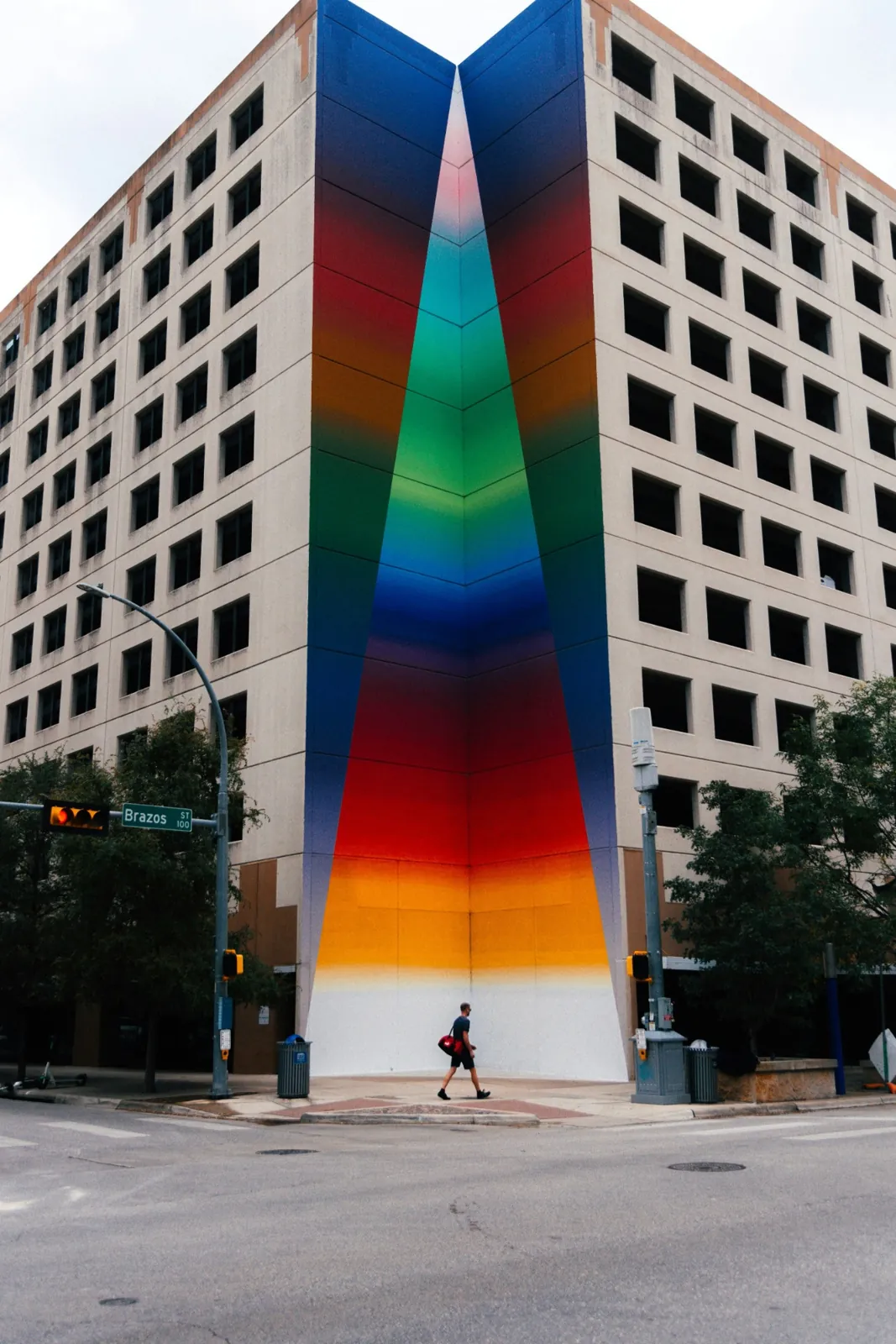 Colorful mural on a downtown Austin building