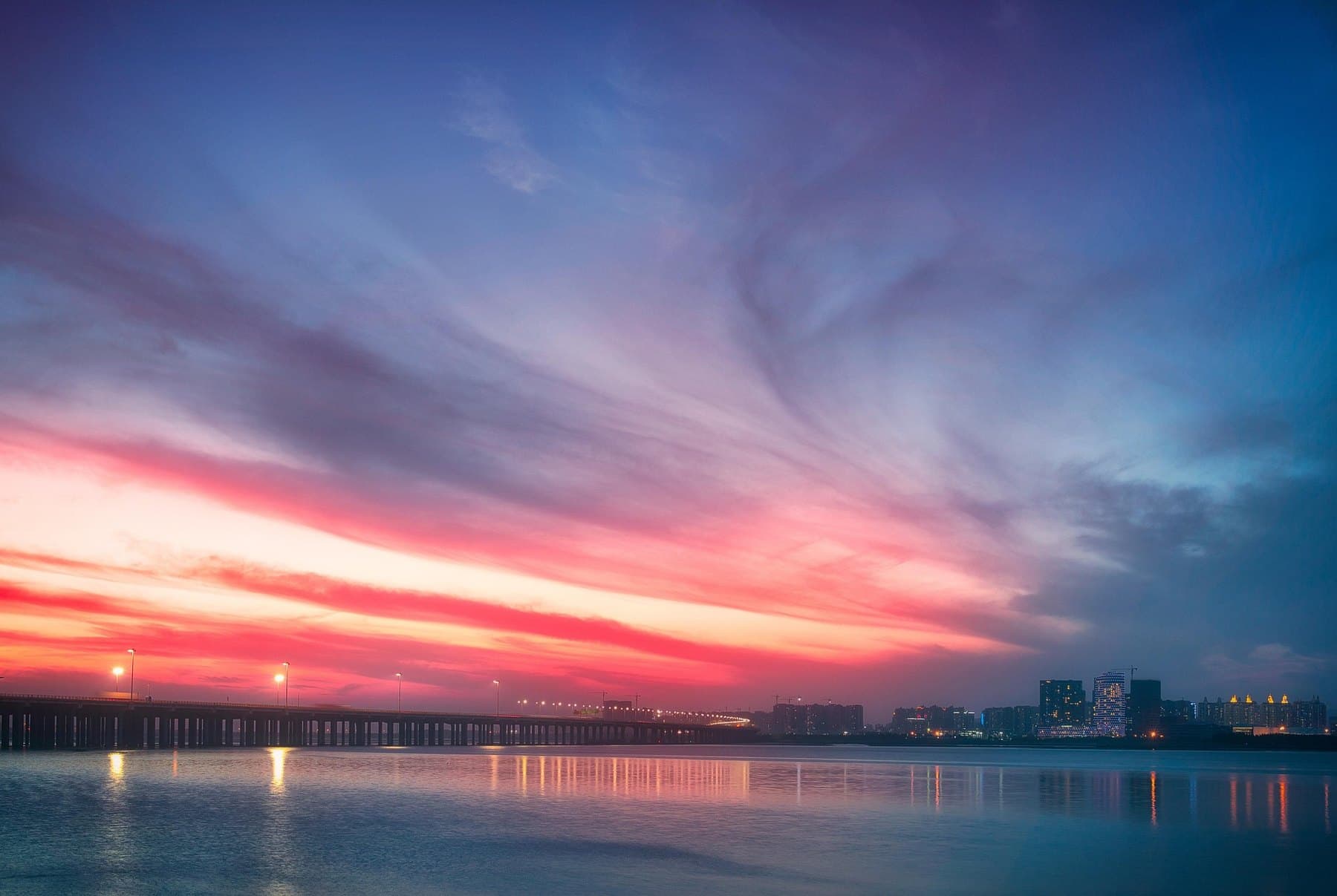 Houston skyline at sunset